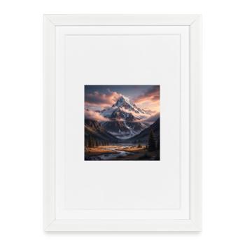 Montagnes - Affiche encadrée (27 × 37 cm) - blanc - Devant
