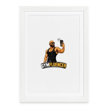 Gymfluencer – Selfie Beast – Beard Edition - Framed poster (27 × 37 cm) - white - Front