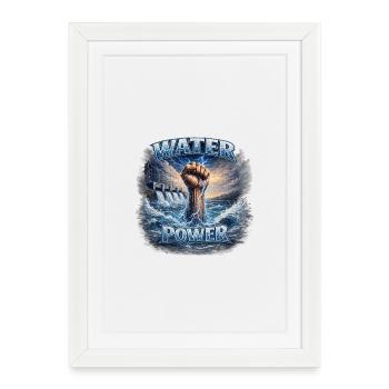 Hydropower Fist - Framed poster (27 × 37 cm) - white - Front