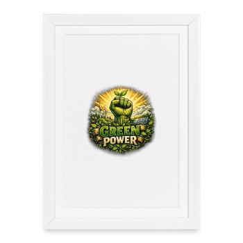 Green Power: Environmental Focus Fists - Framed poster (27 × 37 cm) - white - Front