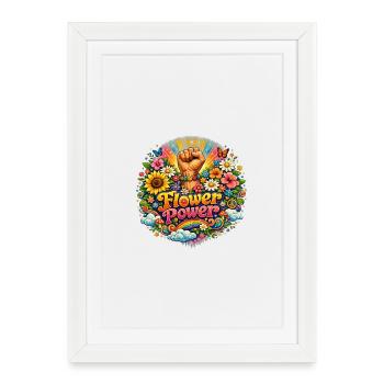 Flower Power Fist Flower Round Dance - Framed poster (27 × 37 cm) - white - Front