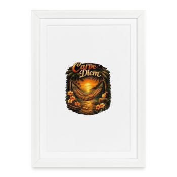 Carpe Diem Strandtraum - Gerahmtes Poster (27 × 37 cm) - Weiß - Vorne