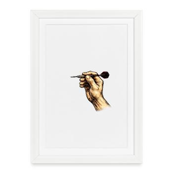 Une main infaillible avec les fléchettes - Affiche encadrée (27 × 37 cm) - blanc - Devant