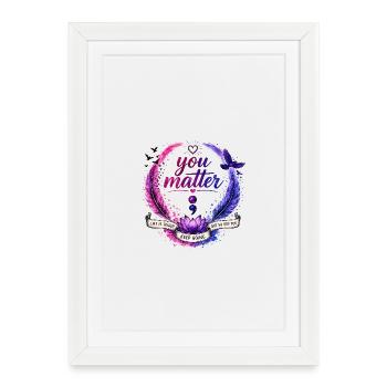 You Matter: Keep Going Circle - Framed poster (27 × 37 cm) - white - Front