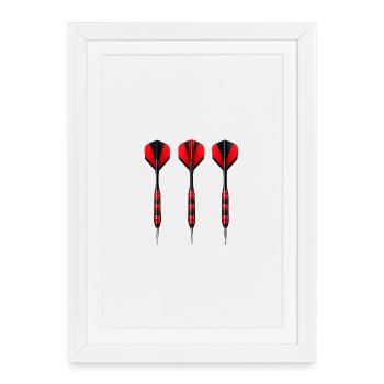 Trio de fléchettes Vols rouges noirs - Affiche encadrée (27 × 37 cm) - blanc - Devant