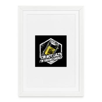 Energy-saving hero: Battery power - Framed poster (27 × 37 cm) - white - Front