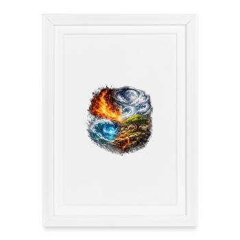 Elemental Storm Over the Tree - Framed poster (27 × 37 cm) - white - Front
