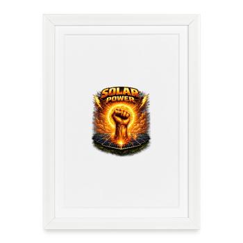 Solar Power Fist - Framed poster (27 × 37 cm) - white - Front