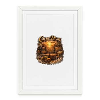 Carpe Diem Sofa Sunset - Framed poster (27 × 37 cm) - white - Front
