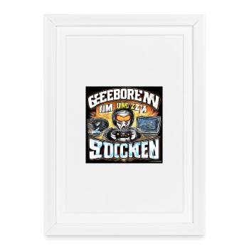 Geboren um zu Zocken - Gerahmtes Poster (27 × 37 cm) - Weiß - Vorne