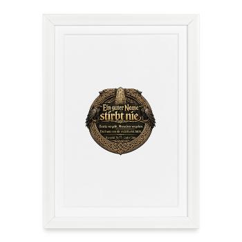 Nordisches Ehrenmotto: Ein guter Name - Gerahmtes Poster (27 × 37 cm) - Weiß - Vorne