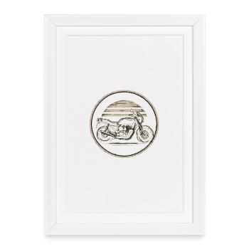 Vintage Motorcycle Circle Logo - Framed poster (27 × 37 cm) - white - Front