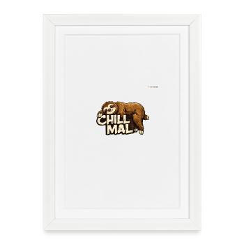 Illustration du paresseux Chill Mal - Affiche encadrée (27 × 37 cm) - blanc - Devant