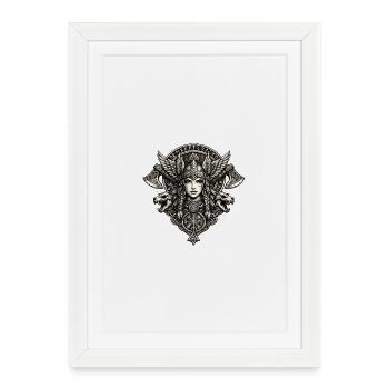 Valkyrie Wolfcrest Crest - Framed poster (27 × 37 cm) - white - Front