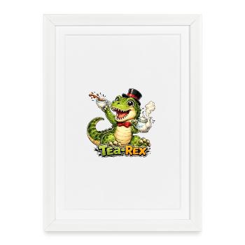 Tea-Rex - Affiche encadrée (27 × 37 cm) - blanc - Devant