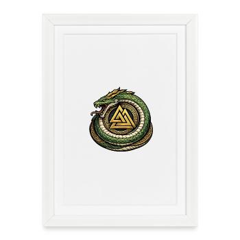 Ouroboros Triangle Logo - Framed poster (27 × 37 cm) - white - Front