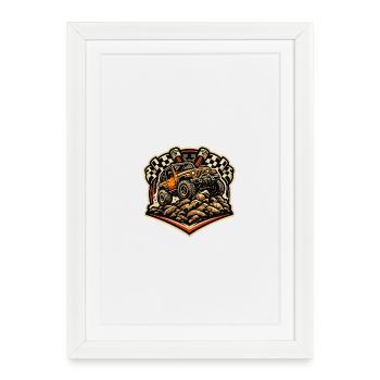 Badge Tout-Terrain Jeep Rockcrawl - Affiche encadrée (27 × 37 cm) - blanc - Devant