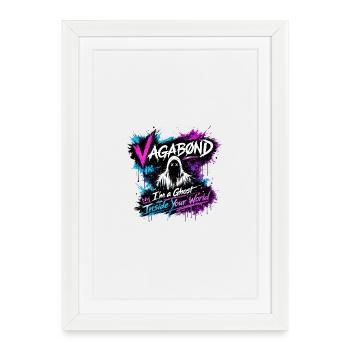 Graffiti de fantôme vagabond - Affiche encadrée (27 × 37 cm) - blanc - Devant