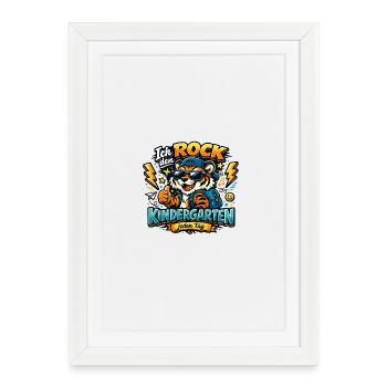 Ich rock den Kindergarten jeden Tag - Gerahmtes Poster (27 × 37 cm) - Weiß - Vorne
