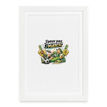 J'match Fête Foot et Bière - Affiche encadrée (27 × 37 cm) - blanc - Devant