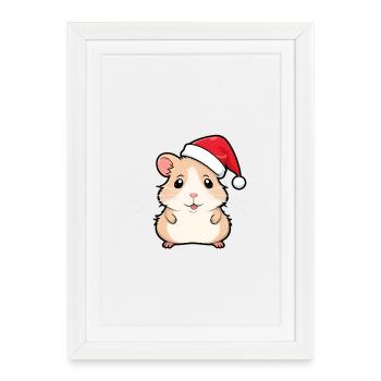 Hare? No Hamster Christmas - Framed poster (27 × 37 cm) - white - Front