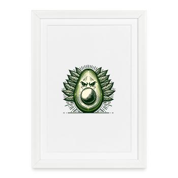 Visage de guerrier avocat - Affiche encadrée (27 × 37 cm) - blanc - Devant
