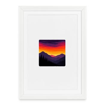 Sunset Over Wild Mountains - Framed poster (27 × 37 cm) - white - Front