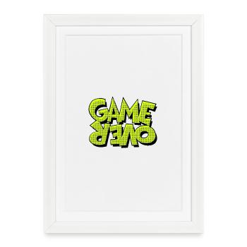 Game Over Retro Pixel Design - Affiche encadrée (27 × 37 cm) - blanc - Devant
