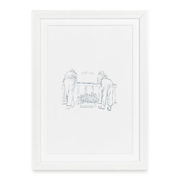 Man and woman offline - Framed poster (27 × 37 cm) - white - Front
