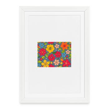 Floral pattern in boho design - Framed poster (27 × 37 cm) - white - Front