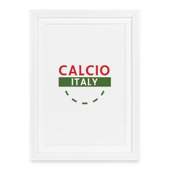 Calcio Italia Green Banner Design - Affiche encadrée (27 × 37 cm) - blanc - Devant