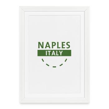 Naples Italie Emblème Vert - Affiche encadrée (27 × 37 cm) - blanc - Devant