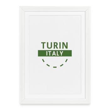 Turin, Italie, Emblème - Affiche encadrée (27 × 37 cm) - blanc - Devant