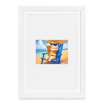 Strand Bunny Eiscreme Sonnenbrille - Framed poster (27 × 37 cm) - white - Front