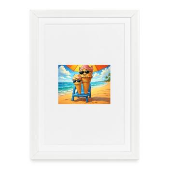 Glace en été - Affiche encadrée (27 × 37 cm) - blanc - Devant