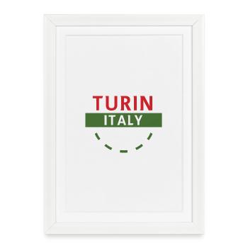Turn Italy Emblem Tee Artwork - Framed poster (27 × 37 cm) - white - Front