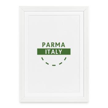 Parme, Italie, Emblème vert - Affiche encadrée (27 × 37 cm) - blanc - Devant