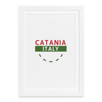 Catane, Italie, Emblème - Affiche encadrée (27 × 37 cm) - blanc - Devant