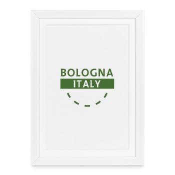 Bologne, Italie, Emblème vert - Affiche encadrée (27 × 37 cm) - blanc - Devant