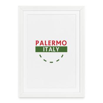Palermo Italy emblem with green curve - Framed poster (27 × 37 cm) - white - Front