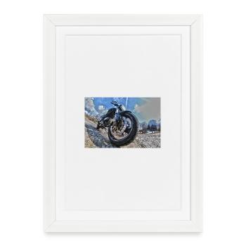 Frontal motorcycle on the road - Framed poster (27 × 37 cm) - white - Front
