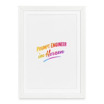 Prompt Engineer im Herzen - Gerahmtes Poster (27 × 37 cm) - Weiß - Vorne