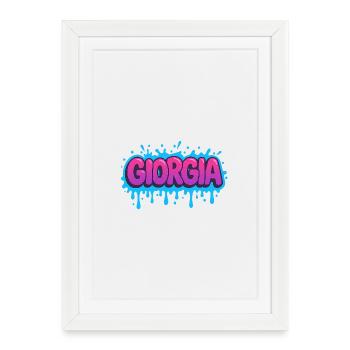 Graffiti  Georgia Prénom cadeau idéal imprimable - Affiche encadrée (27 × 37 cm) - blanc - Devant