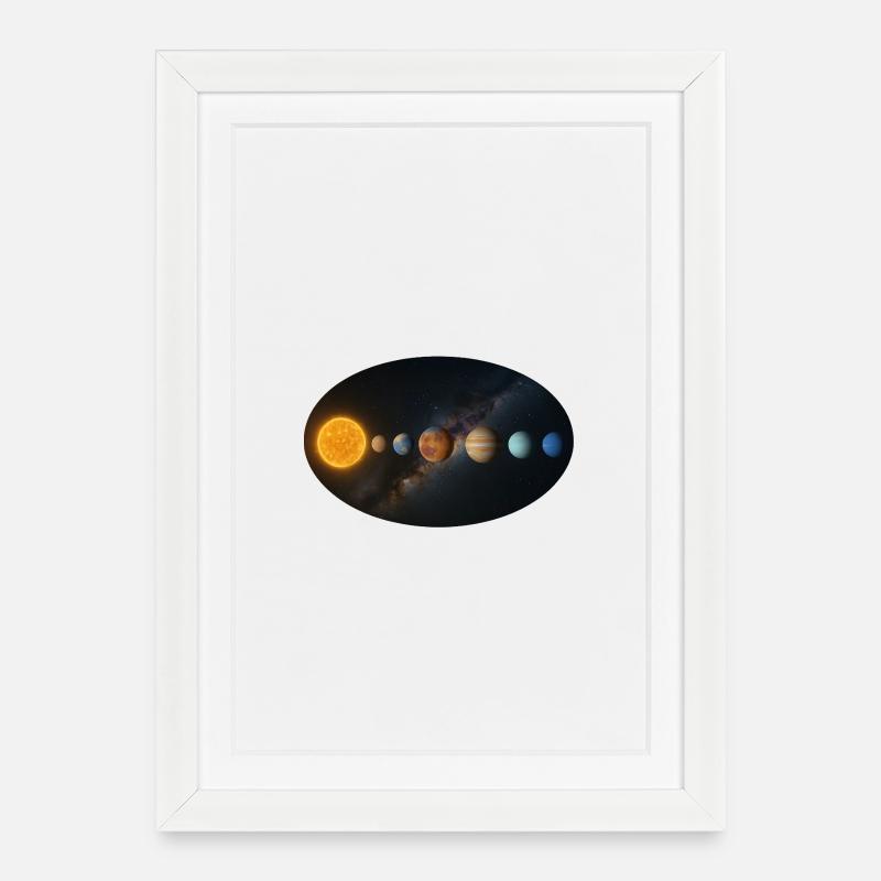 Sun - Solar System - Planets - Framed poster (27 Ă— 37 cm) - white