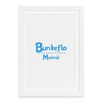 Centrum Malmö – Blue Text Design - Framed poster (27 × 37 cm) - white - Front