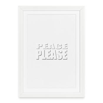 Police transparente PEACE PLEASE - Affiche encadrée (27 × 37 cm) - blanc - Devant