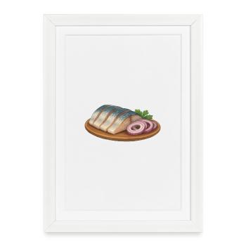 Dons du Grand Nord - Filet de hareng - Affiche encadrée (27 × 37 cm) - blanc - Devant
