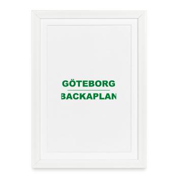 Göteborg Backaplan – Design vert-noir - Affiche encadrée (27 × 37 cm) - blanc - Devant