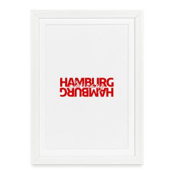 Hambourg, Allemagne, Typographie audacieuse - Affiche encadrée (27 × 37 cm) - blanc - Devant