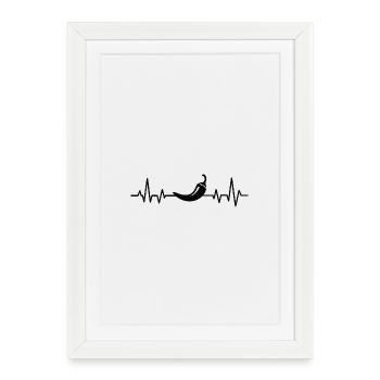 Heartbeat with chili pressure - Framed poster (27 × 37 cm) - white - Front